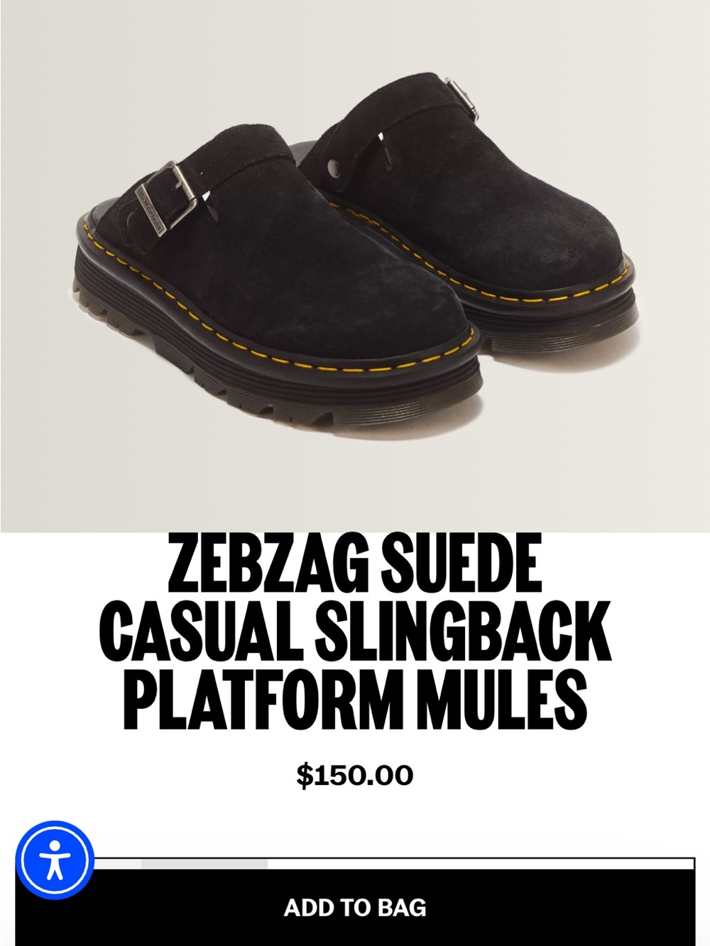 Suede Slingback Platform Mules - Black